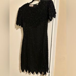 Vintage Sequin Black Dress